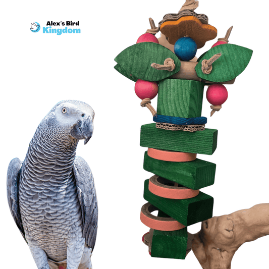 Alex's Bird Kingdom Bird Toys Bold Blooms Bird Toy – Big Chewing Fun for Large Parrots