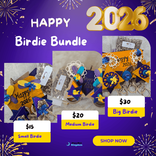 Alex's Bird Kingdom Bird Toys Happy 2026 Birdie Bundle