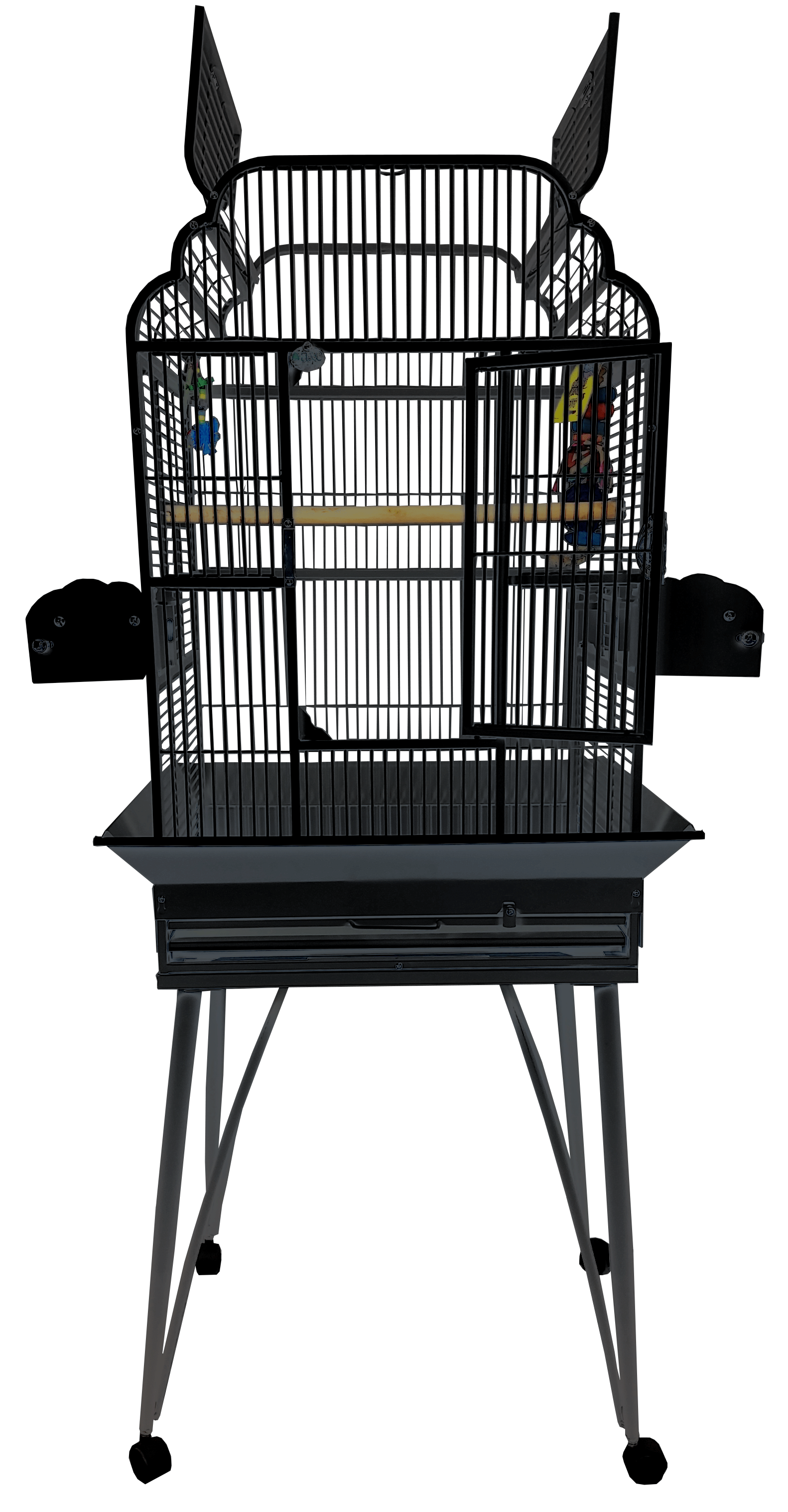 A & E Cage Co Bird Cages & Stands Black Victorian Open Top 22"x17"x62"