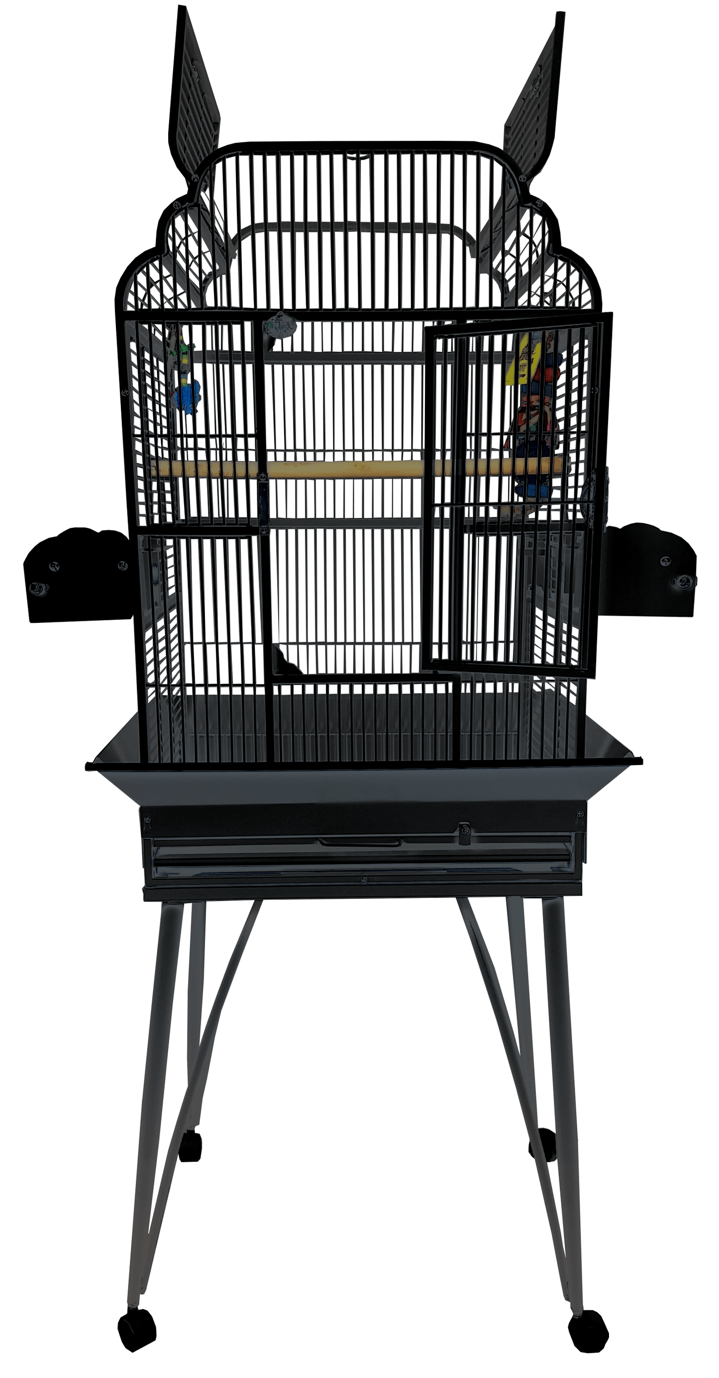 A & E Cage Co Bird Cages & Stands Black Victorian Open Top 22"x17"x62"