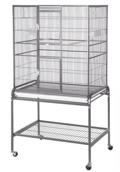 A & E Cage Co Bird Cages & Stands Platinum Flight Cage & Stand with Double Front Door 32"x21"