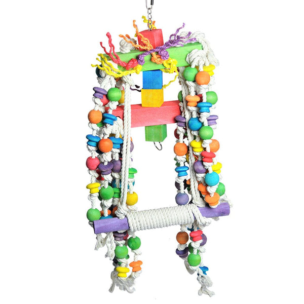 A & E Cages Co Bird Toys Rope Swing with Knots & Wood